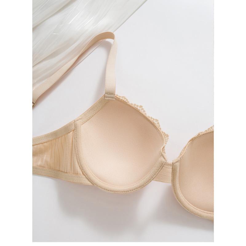 Women Sexy French Lace Adjustable Push Up Gathering Back Bra