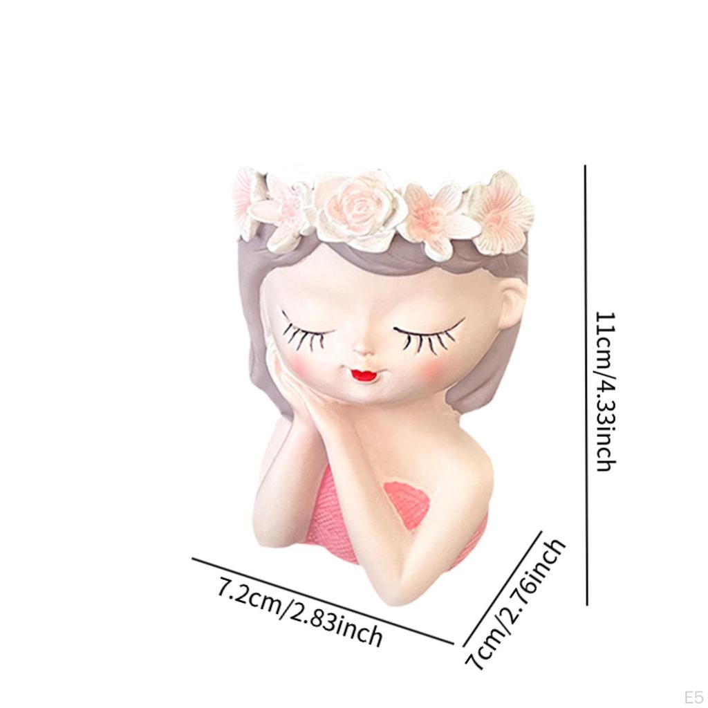Fairy Head Flower Pot Creative Holder for Photos in Garden Or Party Settings