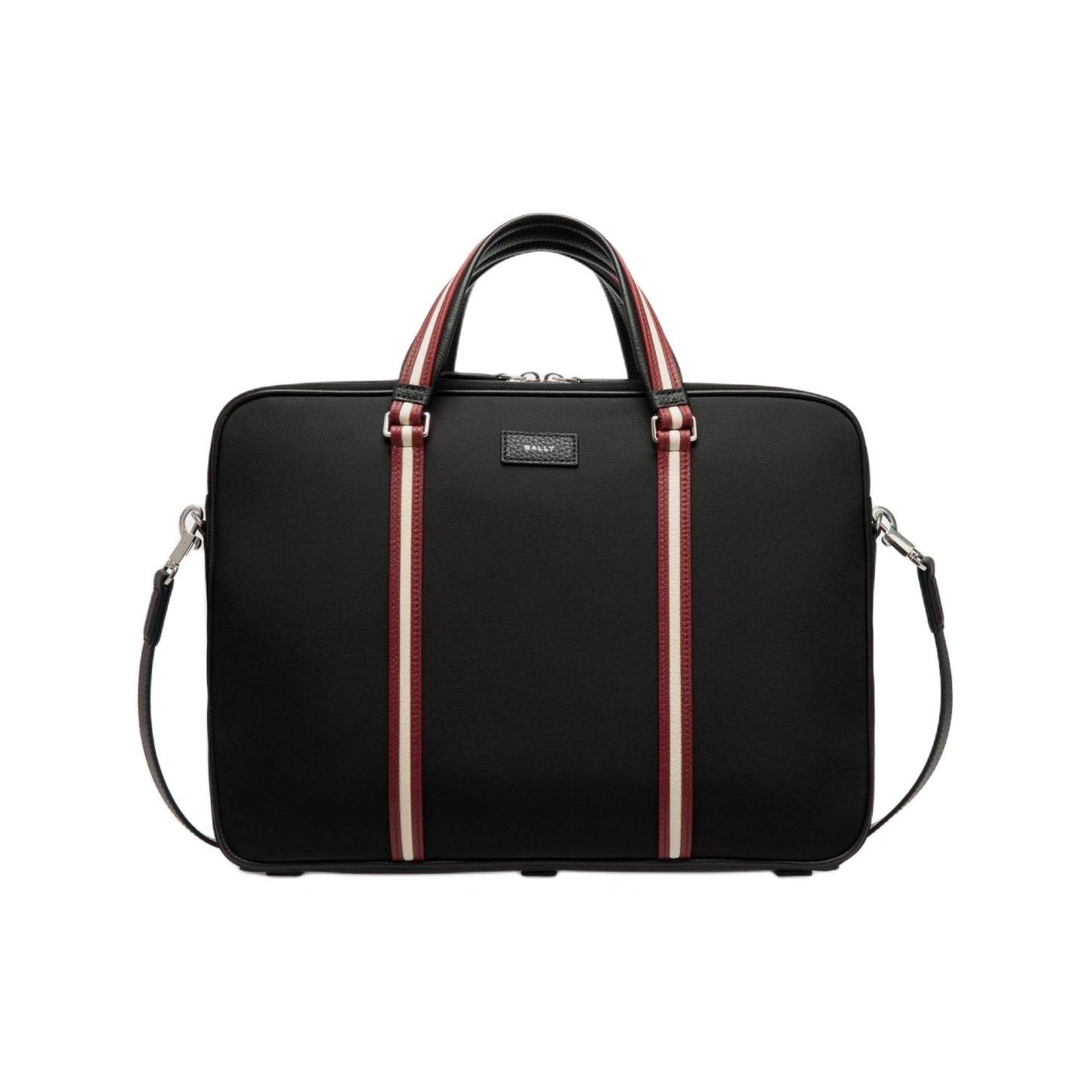 

Bally Logo Double Zipper Nylon Shoulder Crossbody Bag Men bags Black 6306626 Basic Set (Bag+Dust Bag)