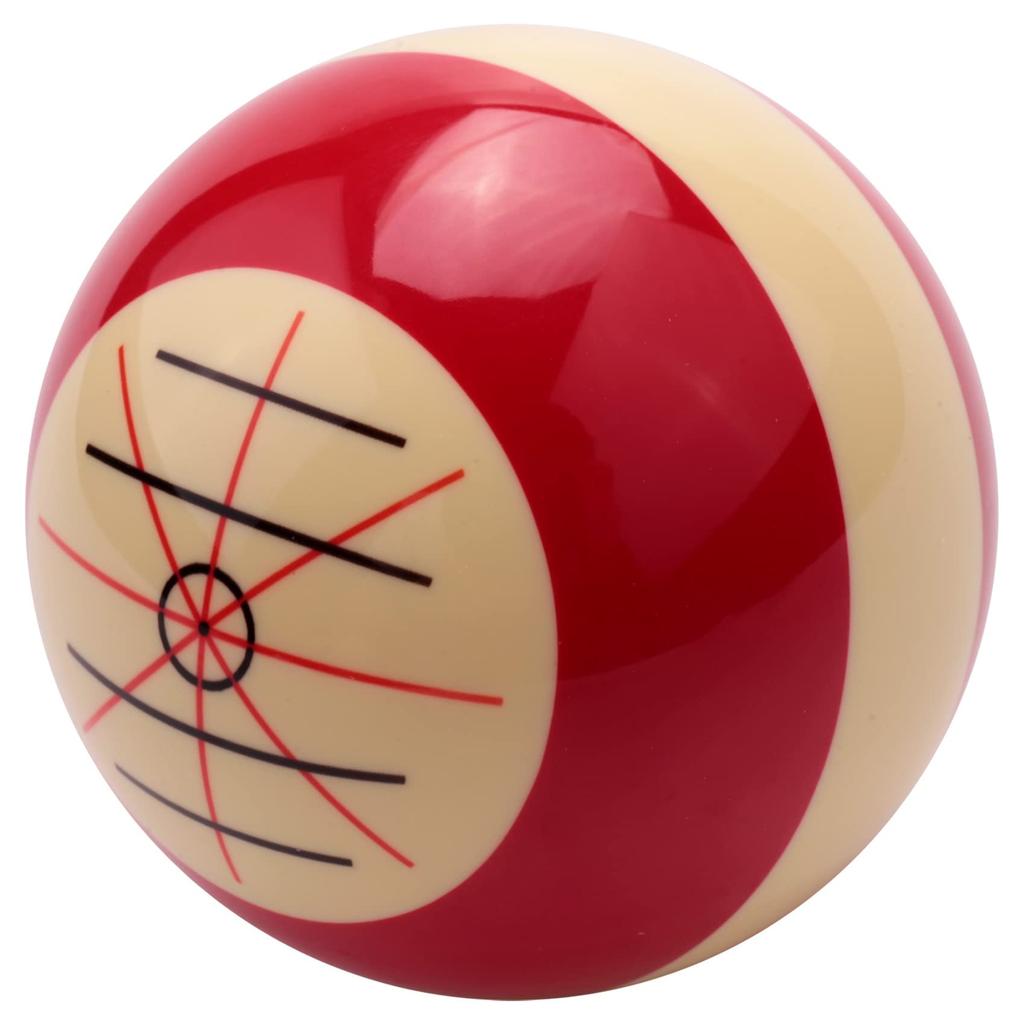 Buerjia 1pc 57mm Durable White Red Resin Billiard Spot Pool Billiard Practice Training Cue Ball for Beginners