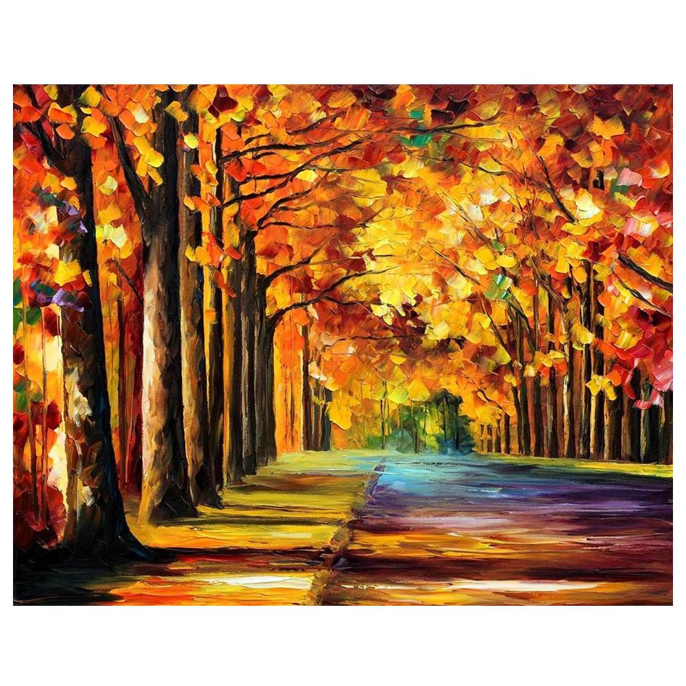 

ZOOYA 3D Алмазная вышивка Картина Вышивка крестиком Круглая картина со стразами Лесная тропа