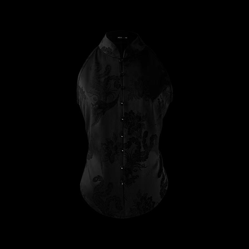 HECO New Chinese Style Phoenix Dance Acetate Halterneck Vest T-Shirt