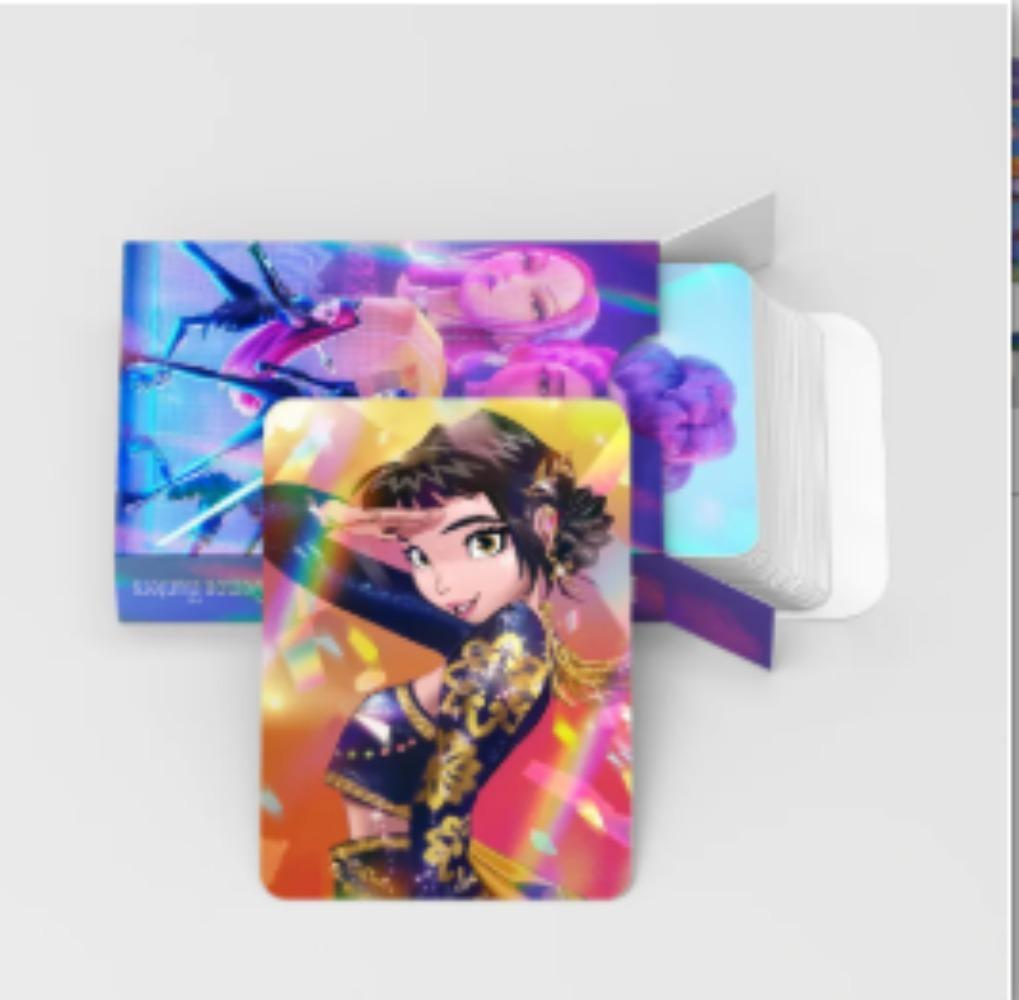 New Kpop Demon Hunters 30 Laser Cards K-POP Witch Hunt Cartoon Series Accessories LOMO Small Cards
