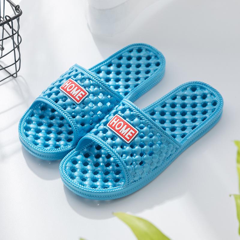 

Waterproof Anti-Slip Massage Slippers for Men & Women - Indoor/Outdoor Hollow Design for Bathroom Use Size 40-41 небесно-голубой
