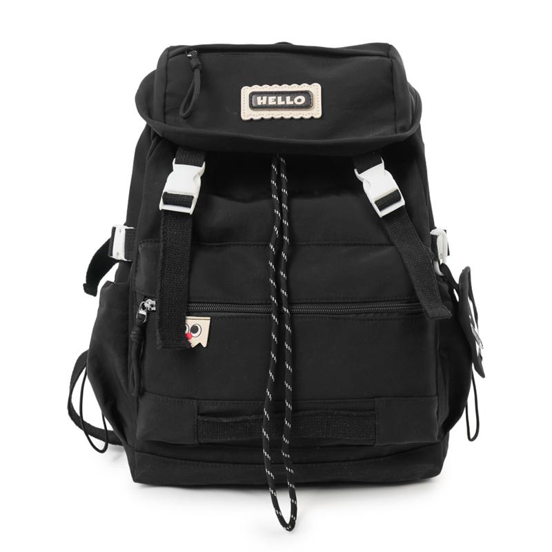 College Style Color Block Student Schoolbag Large Capacity Backpack чёрный