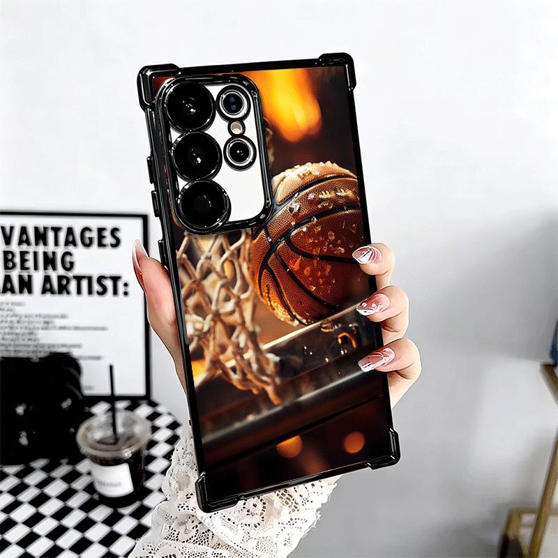 Basketball Basket Sports Plating Phone Case For Samsung Galaxy S24 S25 FE S26 Edge S23 Ultra S22 S21 Plus S20 Anti-Fall Airabag