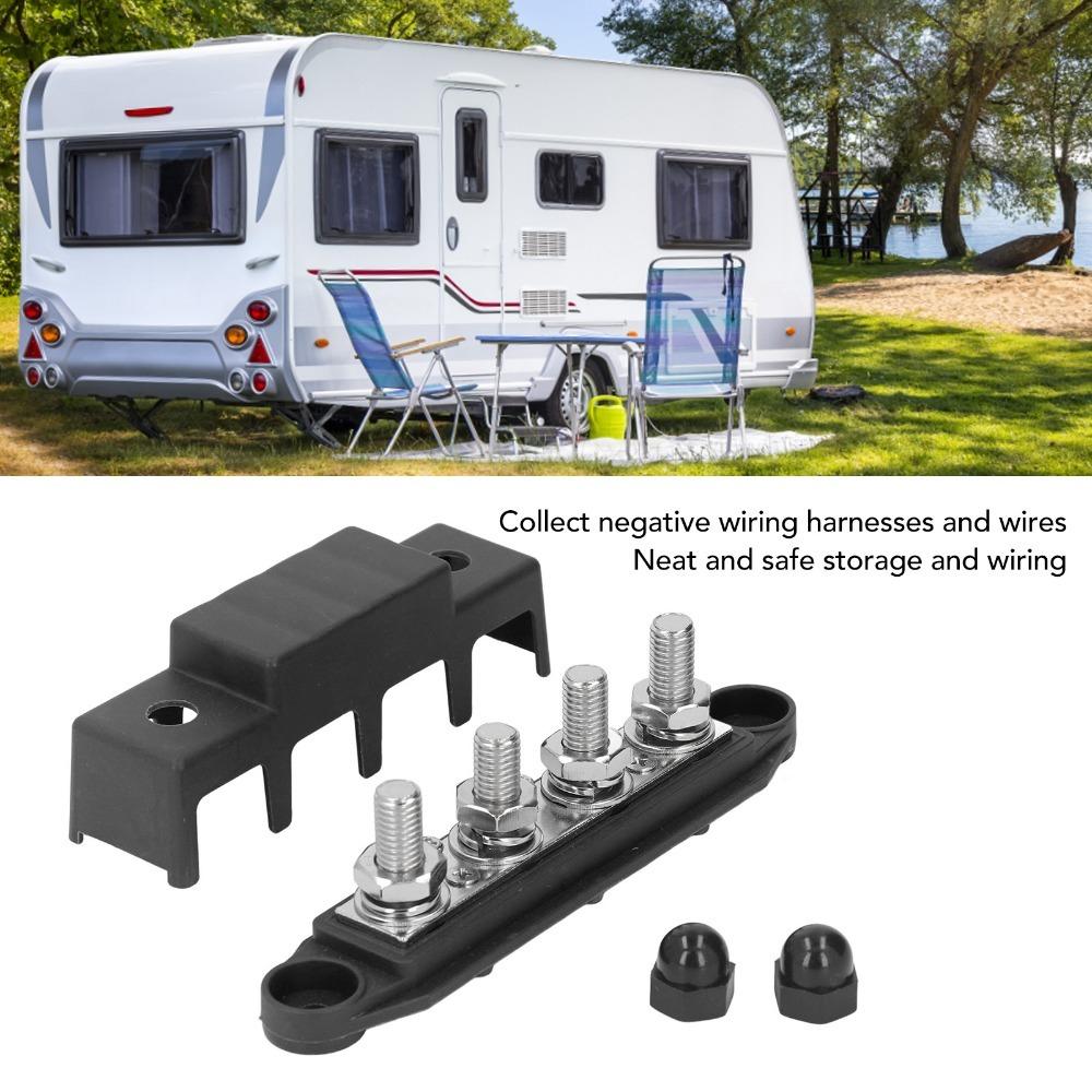 M10 3/8 4 Position Bus Bar 48VDC 250A Power Distribution Block 4 Position Distribution Block  RV