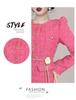 Completo Gonna Due Pezzi Rosso Rosa Autunno/Inverno