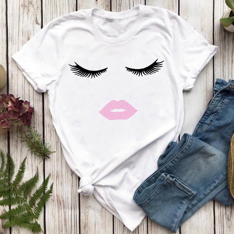 T-Shirt For Women Harajuku T-Shirts Cartoon Graphic Tshirt 90S Girl Fashion Top Female Casual Tees Short Sleeve T-Shirt Femme