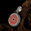 S925 Sterling Silver Mountain Ghost Cinnabar Coin Pendant for Men & Women - Taoist Niche Design