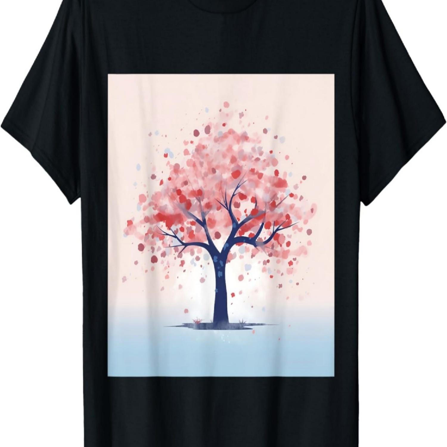 Pastel Symphony Captivating Cherry Blossom Painting T-Shirt S