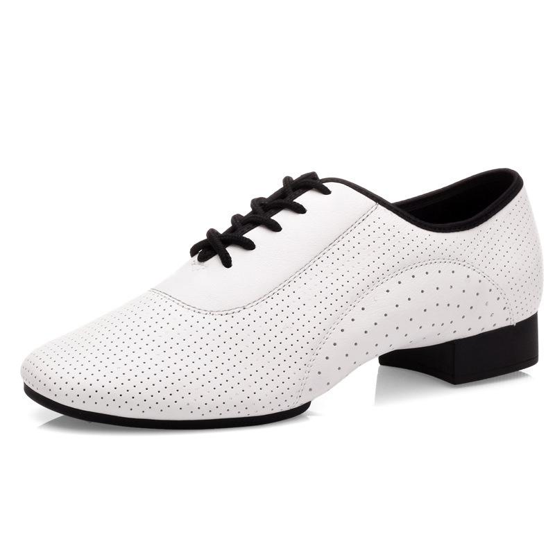 Chaussures de Danse Latine Standard International pour Homme en Cuir Véritable Danse Ethnique Salsa Jazz Danse Moderne Chaussures Décontractées en Cuir pour Homme Hauteur de Talon 2,5CM