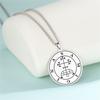 EUEAVAN Vintage Solomon Seal Pendant Necklaces Stainless Steel Silver Color King Asmoday Demon Sigil Amulet Jewelry Gifts