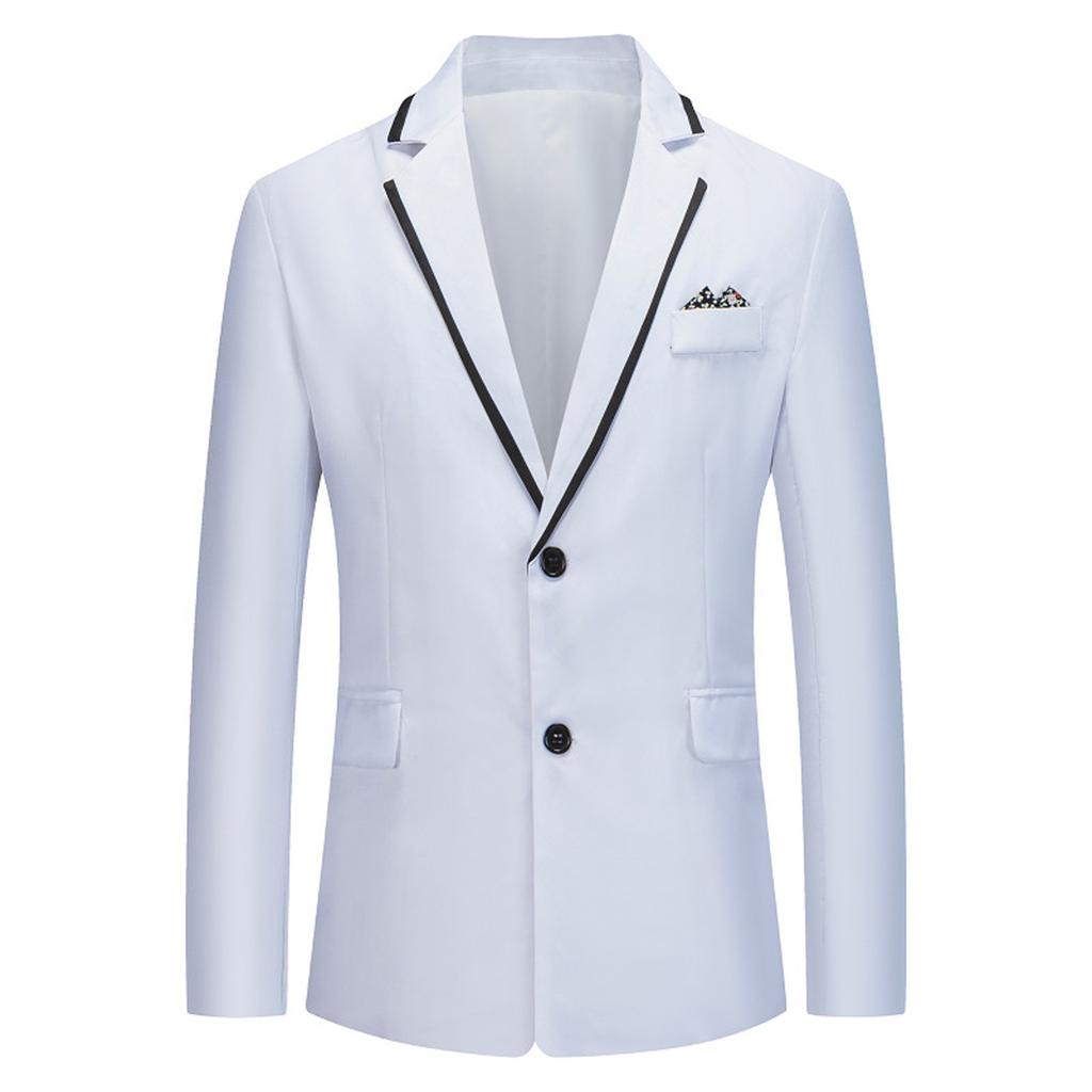 Men's Casual Business Wedding Long Sleeve Buttons Slim Fit Suit Coat Jacket