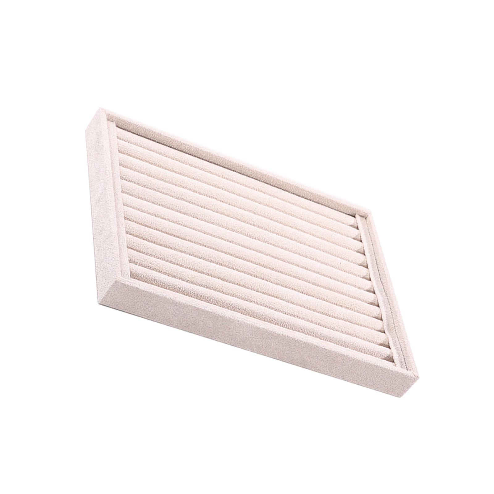 

Штабелируемый бархатный органайзер для ювелирных изделий Лоток для хранения колец Подставка для сережек Браслеты Держатель для ожерелий бежевый