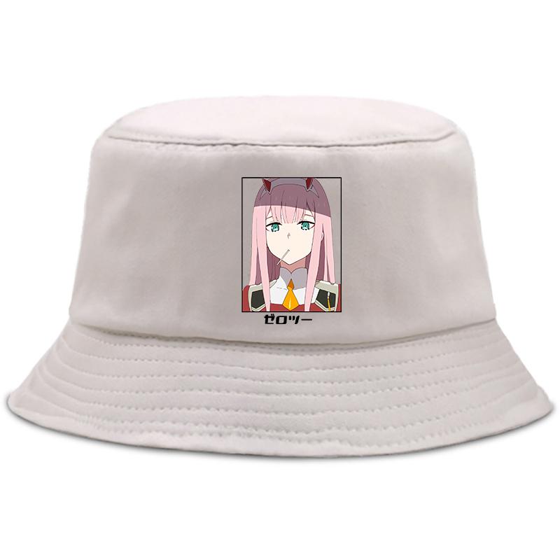 Anime Darling In The Franxx Zero Summer Hat Women Unisex Panama Bucket Cap The Design Flat Visor Zero Two Bucket Hat Fisherman Hat