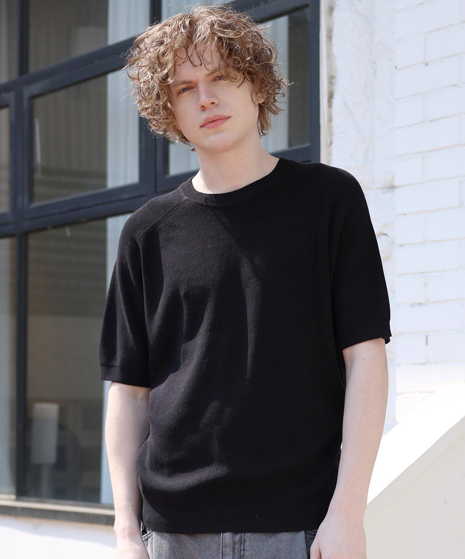 Ghost Republic Raglan Hazzi Short Sleeve Knit Gkt-376 Navy/Xl