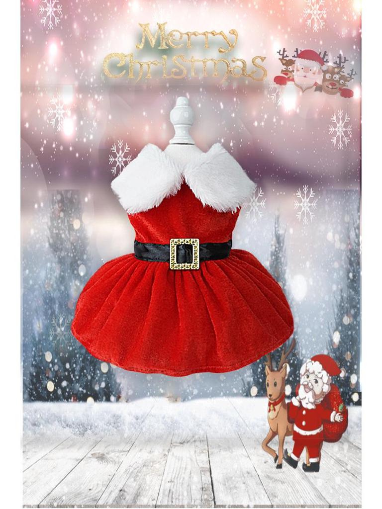 Festive Polar Fleece Pet Skirt: Christmas Dog & Small Pet Party Outfit