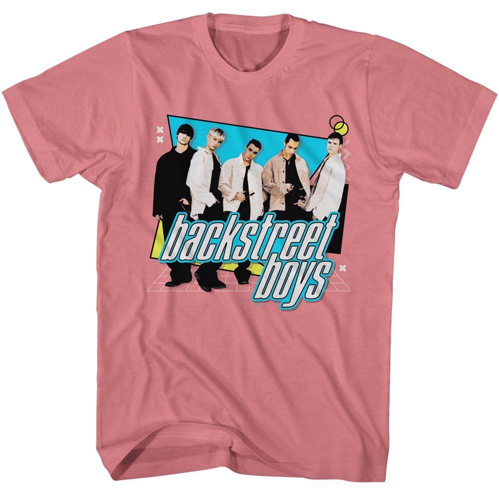 

Backstreet Boys - Geometric Shapes - Pink Front Print Short Sleeve Adult T-Shirt S