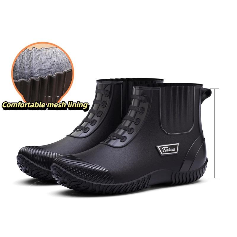 Female Waterproof Anti Slip Wear Resistant Midsole Rain Boots Work Rubber Shoes