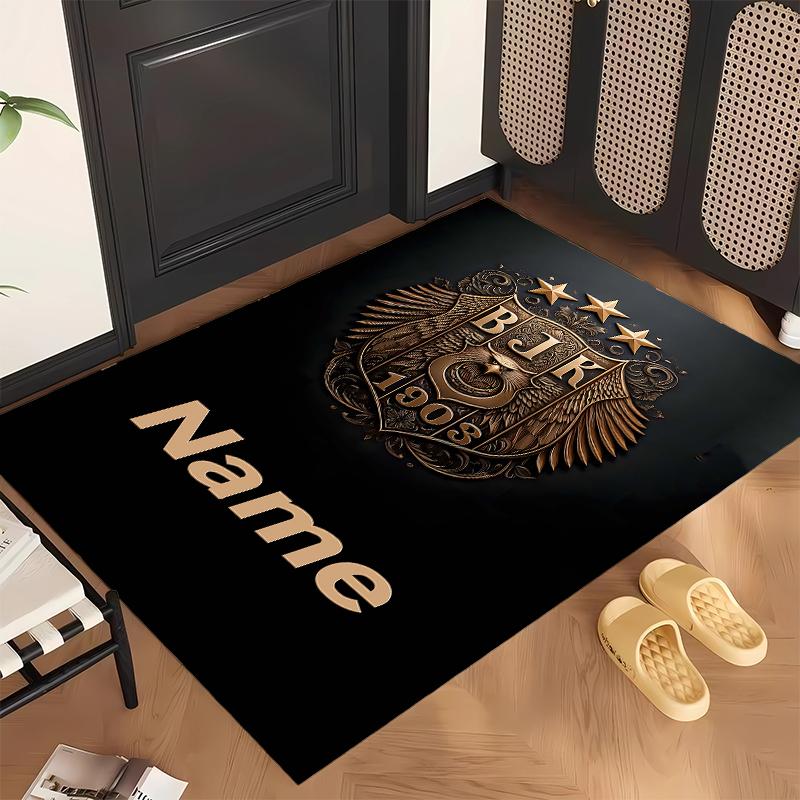 BJK FC (5) Personalized name Office Carpet Stylish Decor for Living Room Bedroom Kitchen