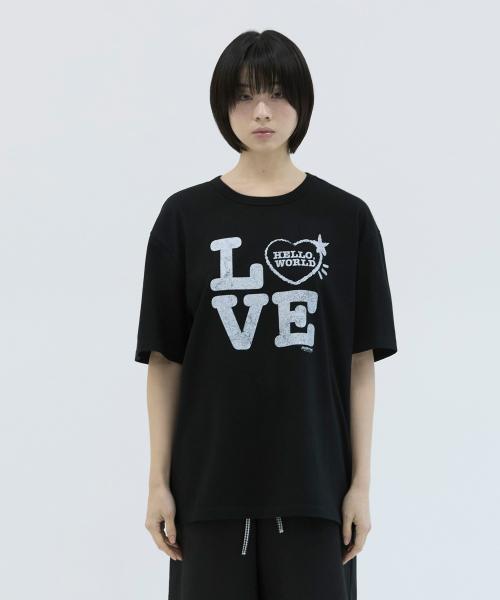 Mimdeowodeulobeu Dear World Love T-Shirt_Black