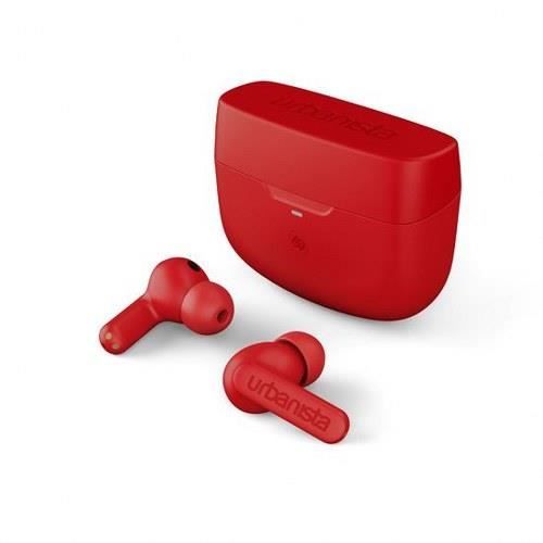 Écouteurs TWS - URBANISTA - ATLANTA - Rouge - Autonomie 34 heures - Réduction de bruit active