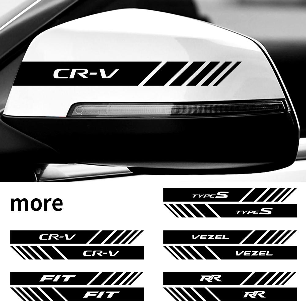 Car Styling 2Pcs Rearview Mirror Decal Stickers For Honda Mugen Accord Civic Vezel Jazz City HRV Auto Decoration Accessories RF6