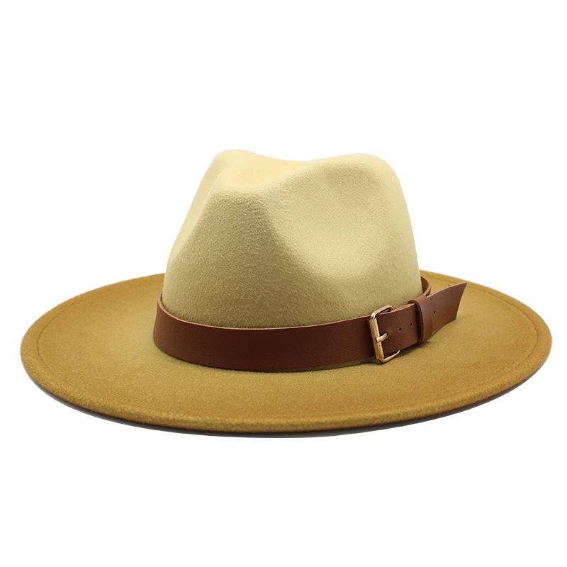 Spray Paint Gradual Change Color Jazz Hat Men And Women Woolen Top Hat