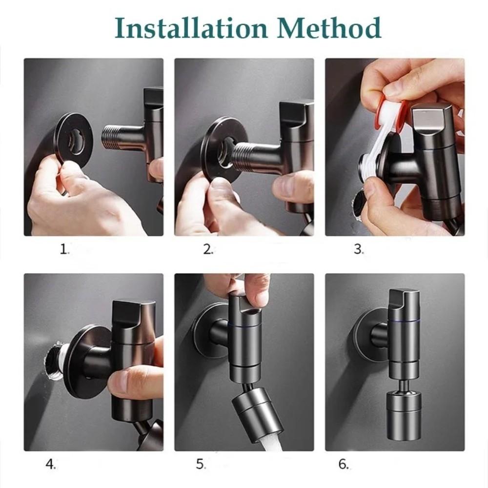 Stainless Steel In-wall Faucet Two Water Outlet Modes Mini Space Saving Single Cold Water Faucet Mini Wash Basin Tap