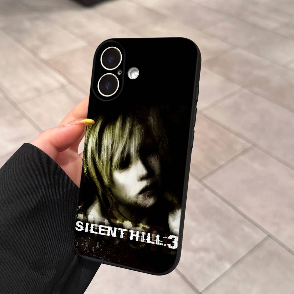 Horror Games S-Silent H-Hill Phone Case For IPhone 17 16 15 14 13 12 11 Pro Max Plus Mini Silicone Black Cover