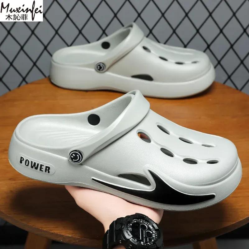 Fashion Men's Summer Shoes Breathable Toe Cap Slippers Thick Soled Comfortable Casual Shoes EVA Men's Sandals Free Shippiing Shoes