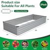 2 Pack 9x3x1FT Galvanized Raised Garden Bed Kit Outdoor Metal Planter Box for Vegetables Rectangular Steel Container Easy Assem