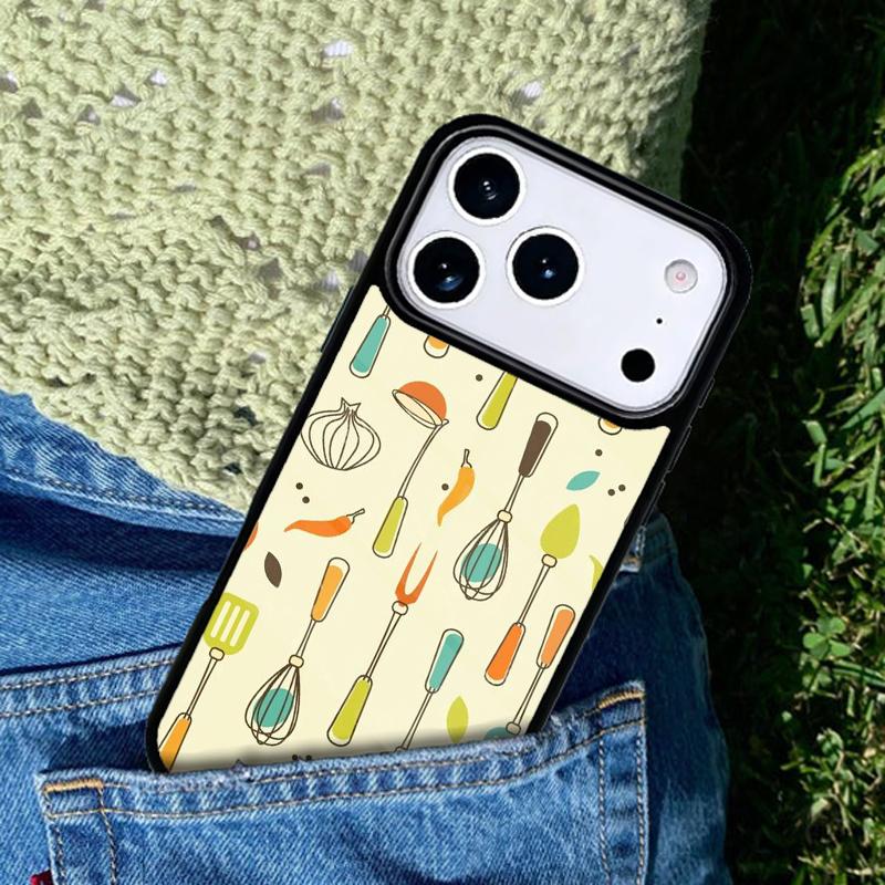 Baking Cooking Utensils Chef soft Phone Case Cover for IPhone 11 12 13 14 15 16e 17 Pro Max Coque for IPhone 17 Air