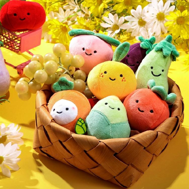 Vibrant Fruit Plush Keychain Pendants Simulation Fruit Plush Keychains Sturdy Key Rings Pendant Charm for Everyday Use