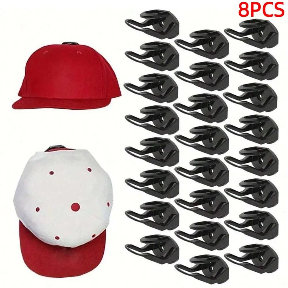 8Pcs Multi-Purpose Adhesive Hat Hooks No Drilling Wall Mounted Hat Rack  Wall Mounted