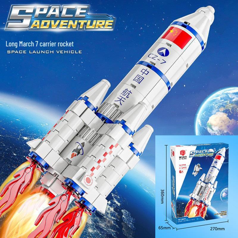 Compatible LEGO Space Rocket Building Blocks: Educational Boys Assembly Model Toys