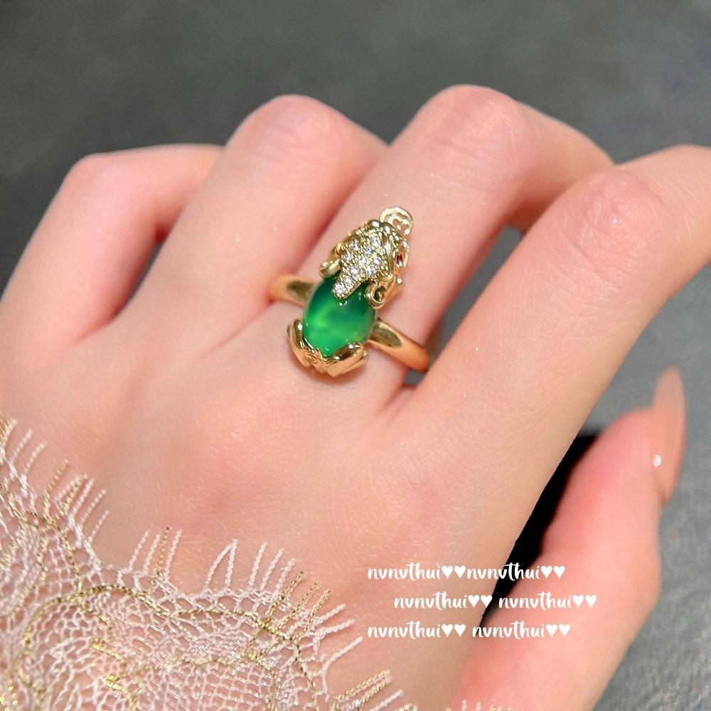 Jewelry Brazilian Chalcedony Pixiu Necklace, New Chinese Style, Chalcedony Pixiu Bracelet, Ring Set