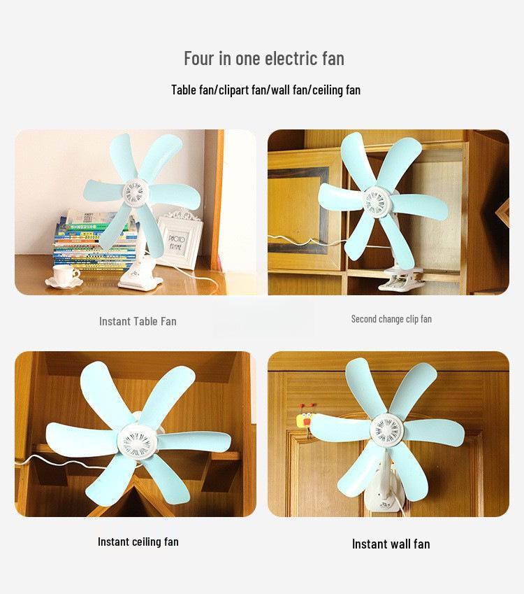 Compact Silent High-Power Mini Fan, Clip-On Bedside Fan for Dorms