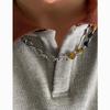 Elegant Stainless Steel Chain With Dreamy Stone Geometric Pendant For Daily Wear And Gift