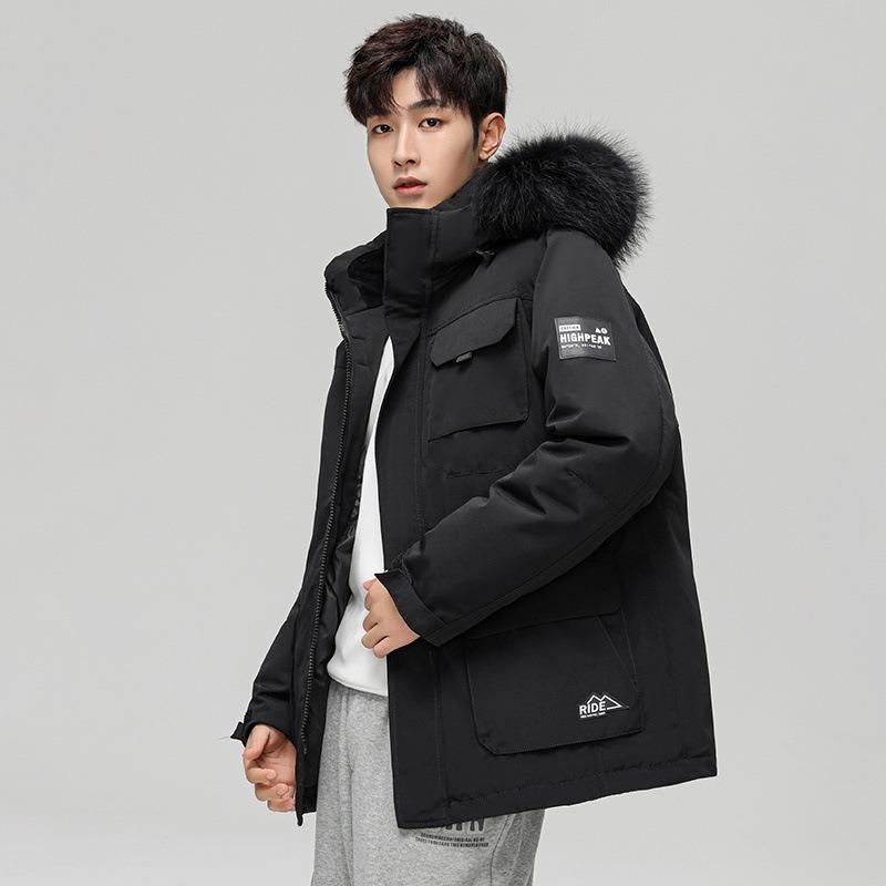 Sports Trend Winter Down Jacket Men's White Duck Down Outdoor Tooling Mountain