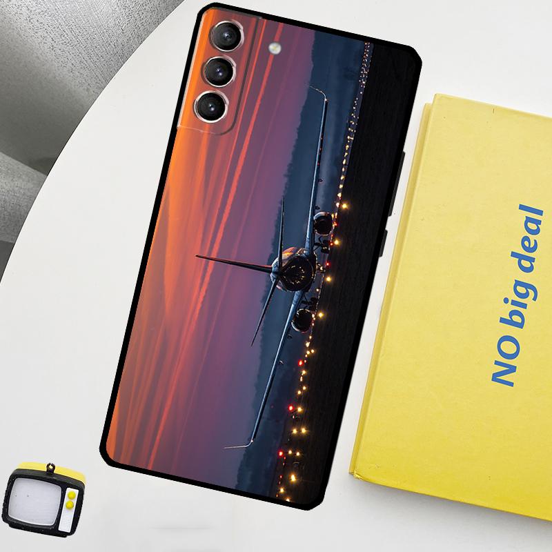Airplane Plane Aircraft Phone Case For Samsung Galaxy S24 Ultra S20 S21 S22 S23 Plus S9 S10 S24 FE S25 Ultra Cover