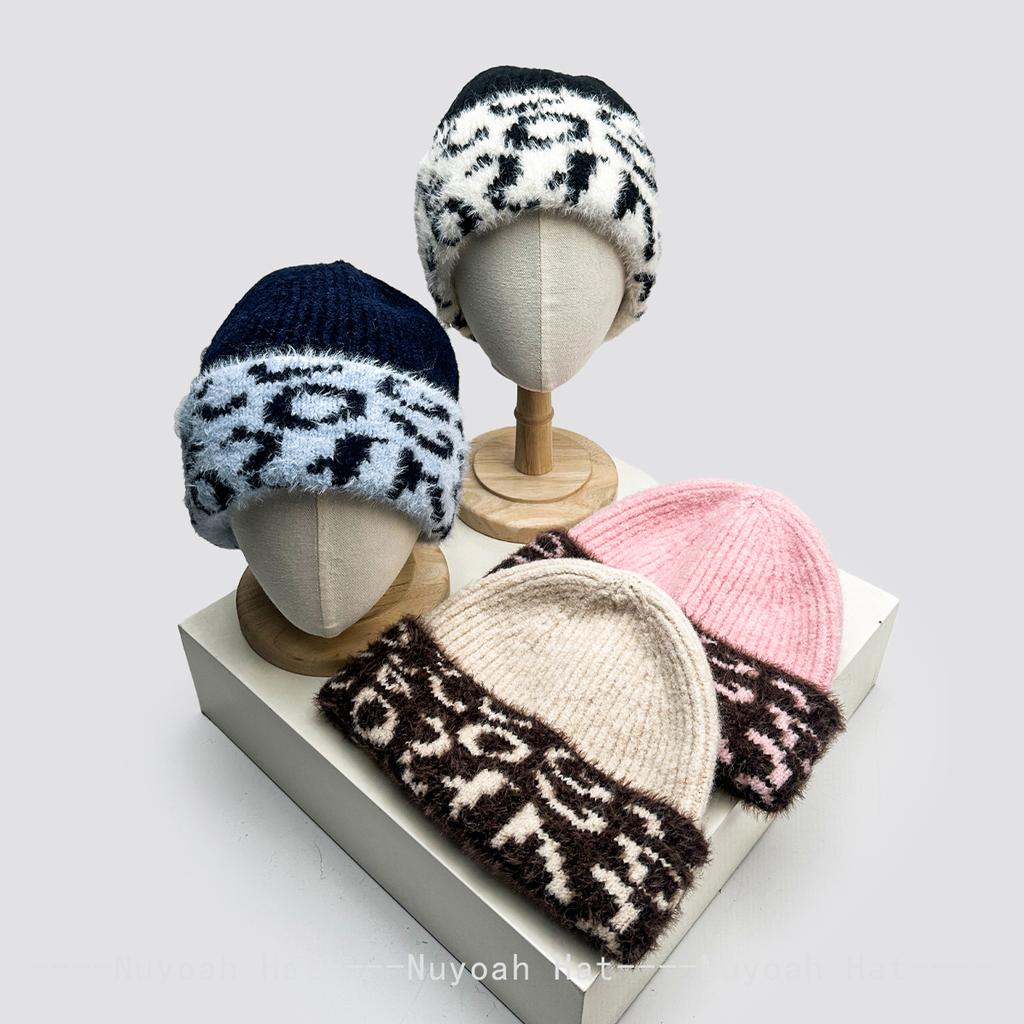 New Men Women Color Block Retro Letters Knitted Hats Warm Casual Fashion Korean Beanies Outdoor Versatile Travel Personal Niche