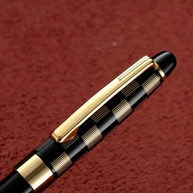 Luksusowy wysokiej jakości metalowy długopis kulkowy obrotowy do biznesu, długopis do codziennego pisania (czarny atrament)