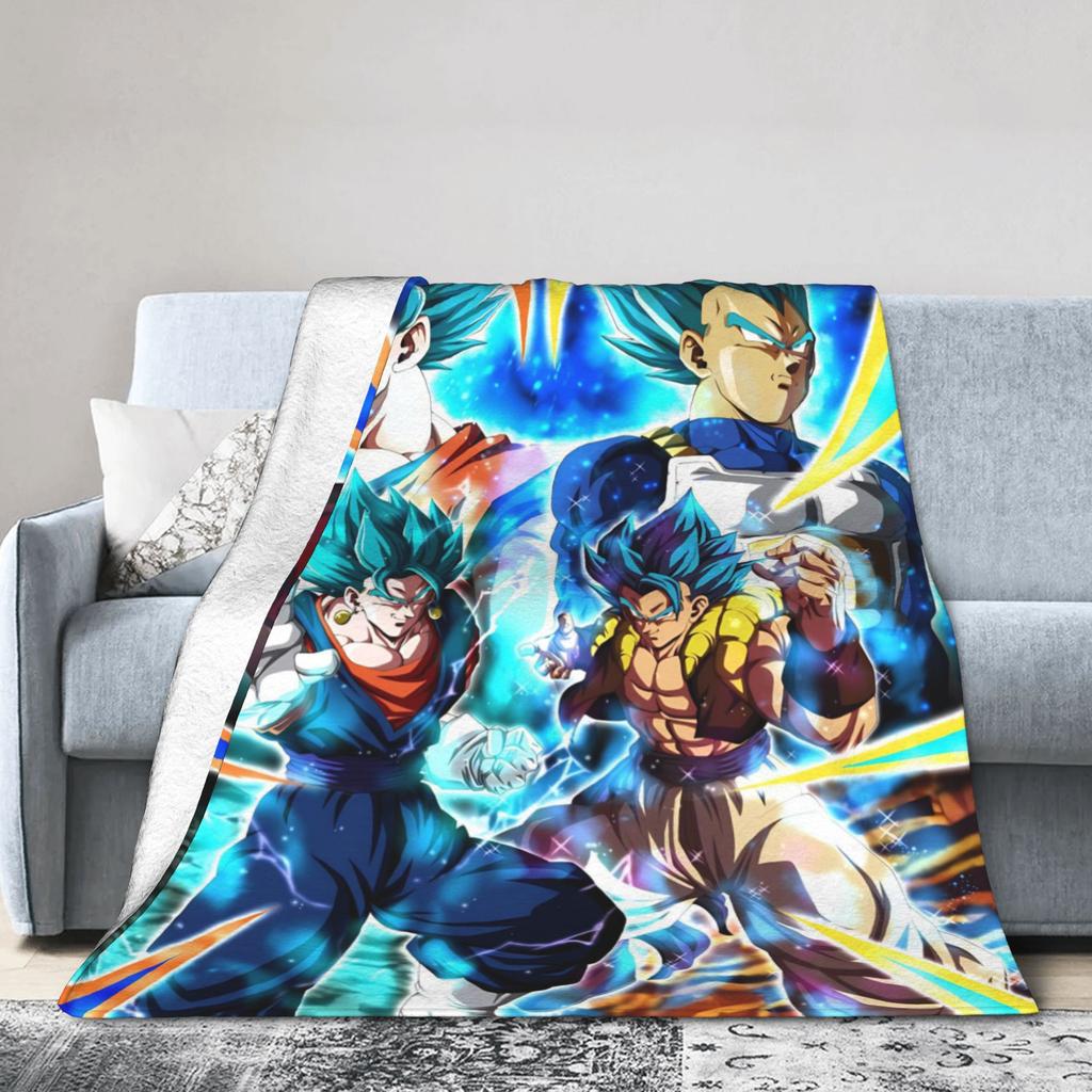 DBZ Vegeta Blue Goku Blanket Fleece Throw Blankets Summer Air Conditioning Printed Soft Warm Bedspreads,
