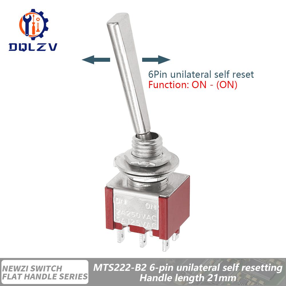 SH T80-T Series Flat Handle 6.35mm Panel Mount Mini Toggle Switch For RC Model Remote Controlller