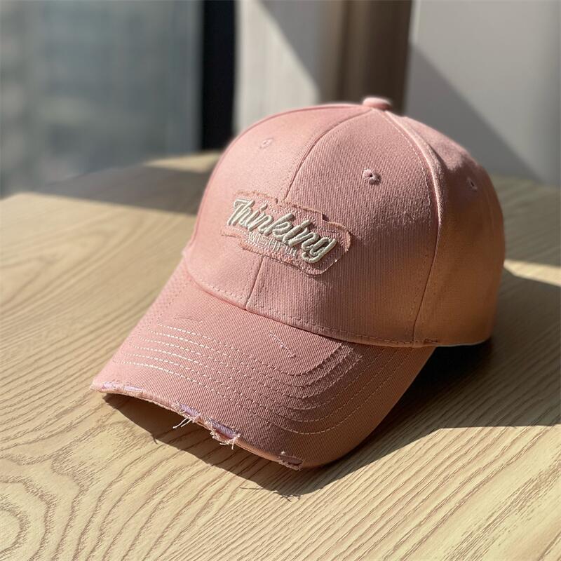 New Embroidery Thinking Spring and summer hard-top baseball hats for women in Korean style, which highlight the face and feature a small duckbill