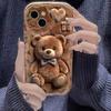 Cartoon Brown Bear Full Coverage Design Anti Drop Phone Case For iPhone 17 Pro Max Air 16E 16 Plus 15 14 13 12 11 XS XR X Cover