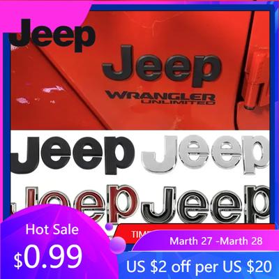 Para Jeep Metal Coche Maletero Delantero Lateral Emblema Pegatina para Jeep Wrangler Tj Jk Jl Grand Cherokee Commander Renegade Liberty Compa