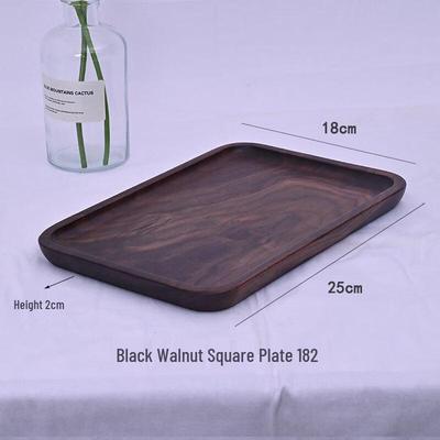 ZISIZ Square Black Walnut Serving Tray